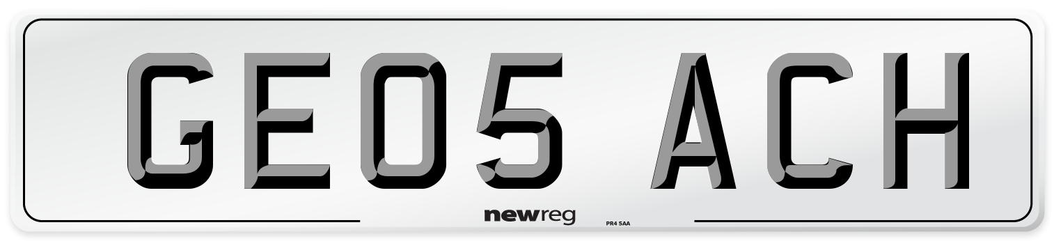 GE05 ACH Number Plate from New Reg
